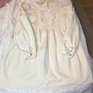 Zara corduroy cream colored dress